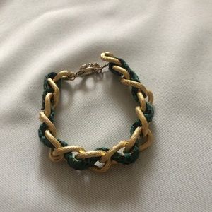 Gold Link and Green‎ Bracelet